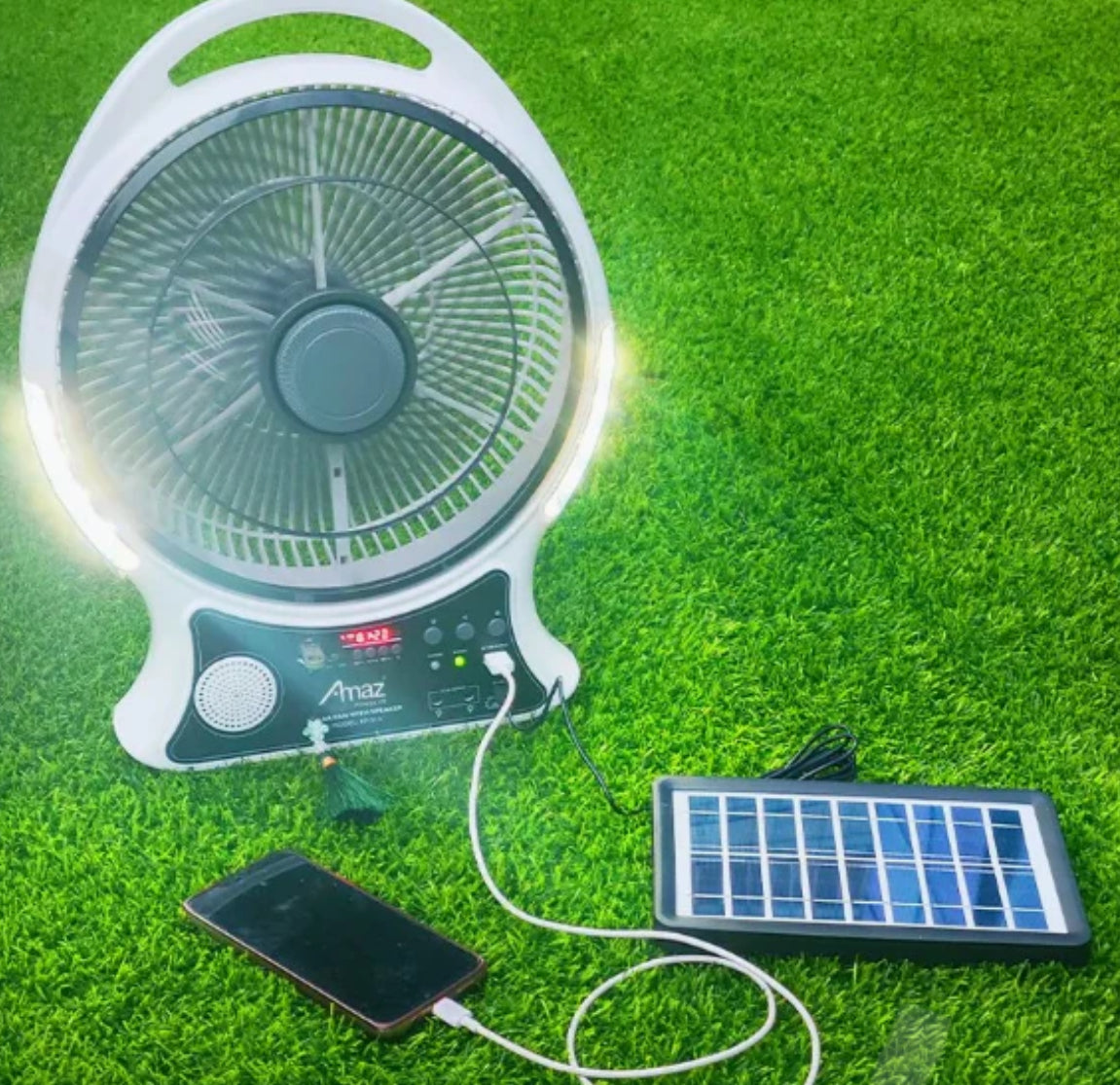 Abanico Recargable con Panel solar