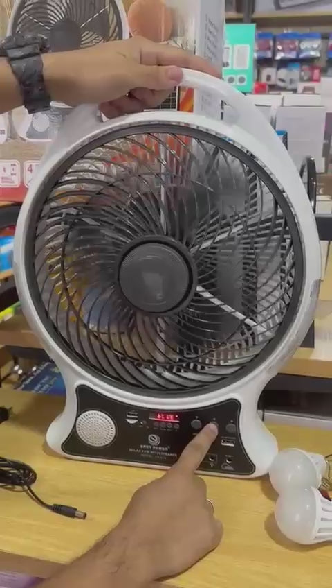 Abanico Recargable con Panel solar